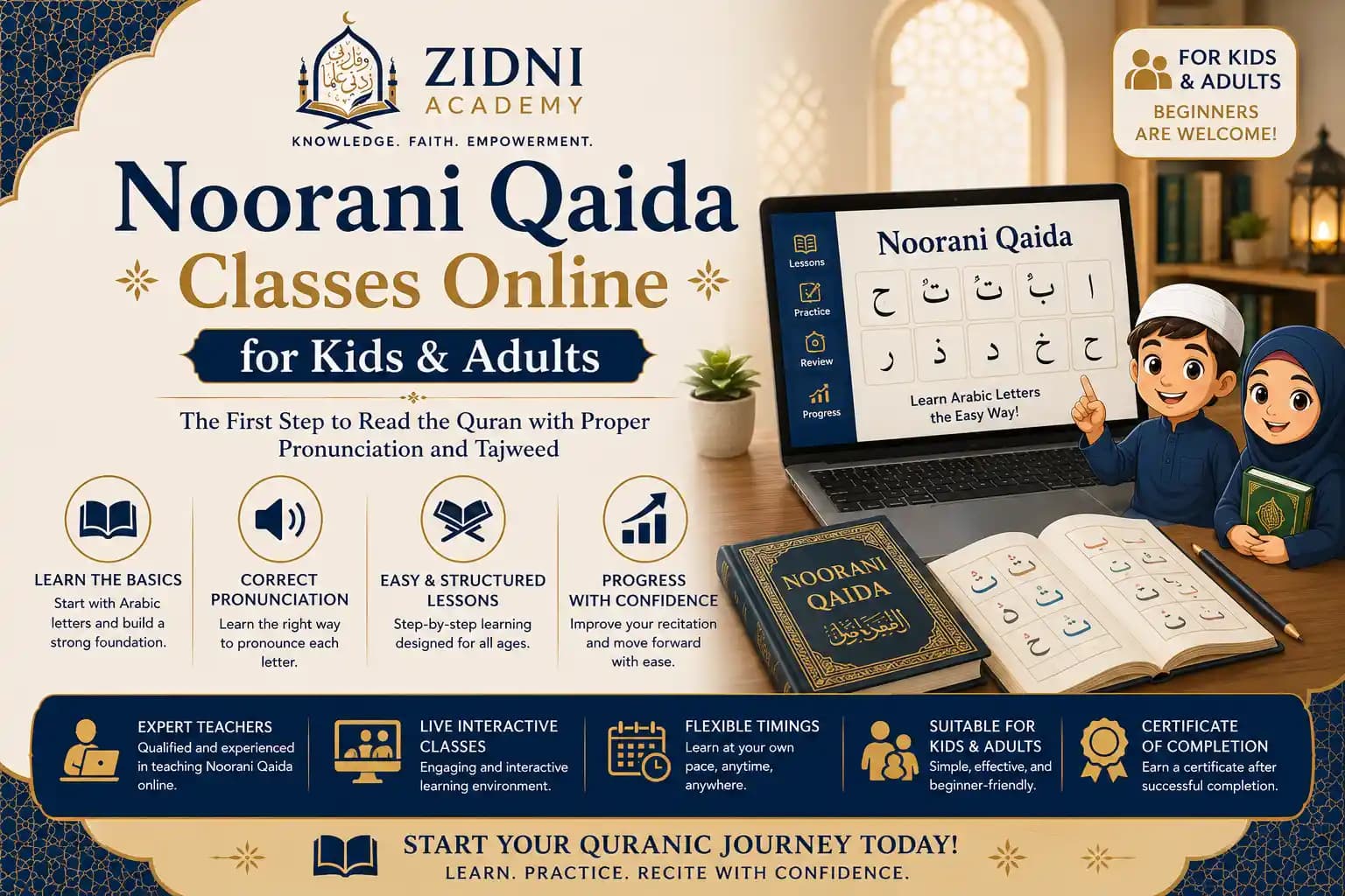 Noorani Qaida Classes Online for Kids & Adults