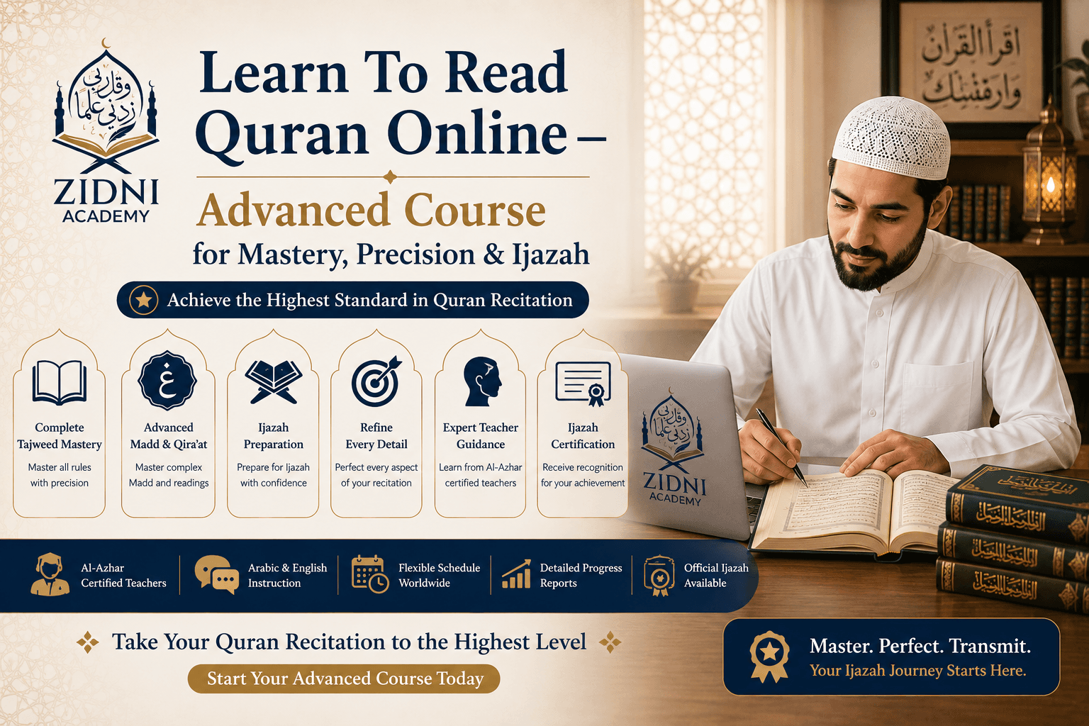 Learn To Read Quran Online — Advanced Course for Mastery, Precision & Ijazah