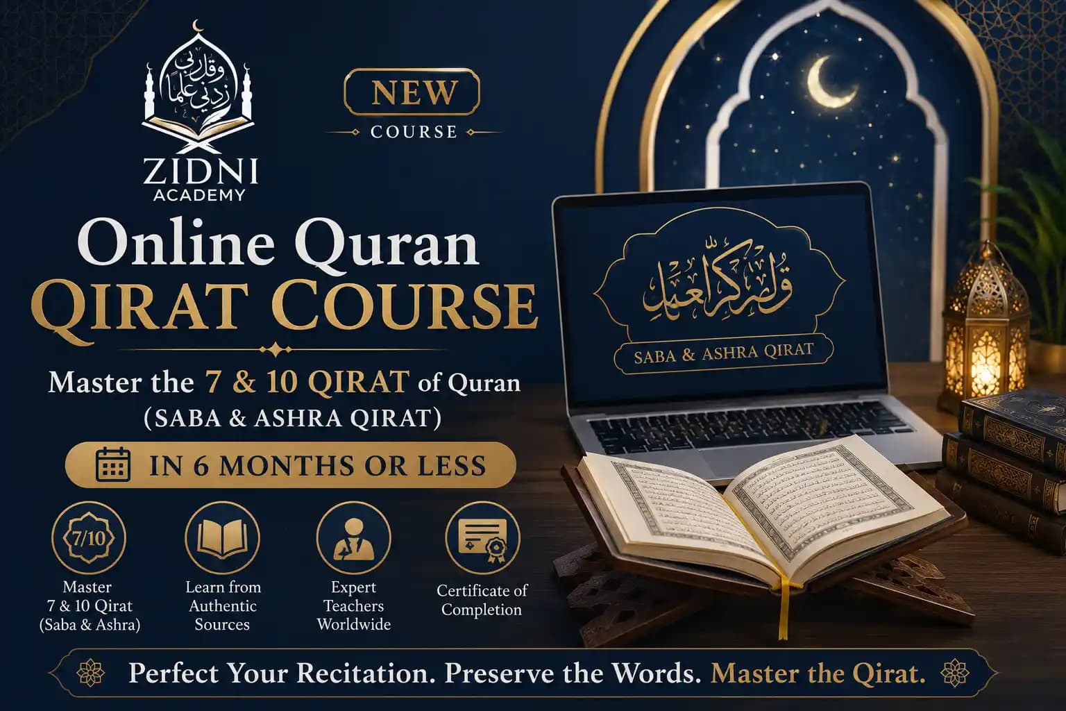 Online Quran Qirat Course — Master the 7 & 10 Qirat of Quran (Saba & Ashra Qirat) in 6 Months or Less