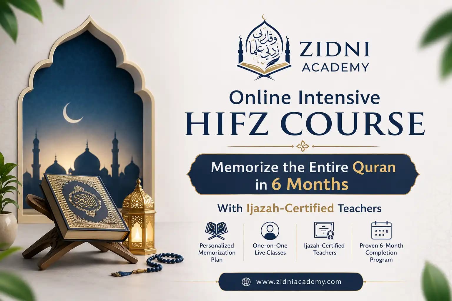 Online Intensive Hifz Course — Memorize the Entire Quran in 6 Months with Ijazah-Certified Teachers