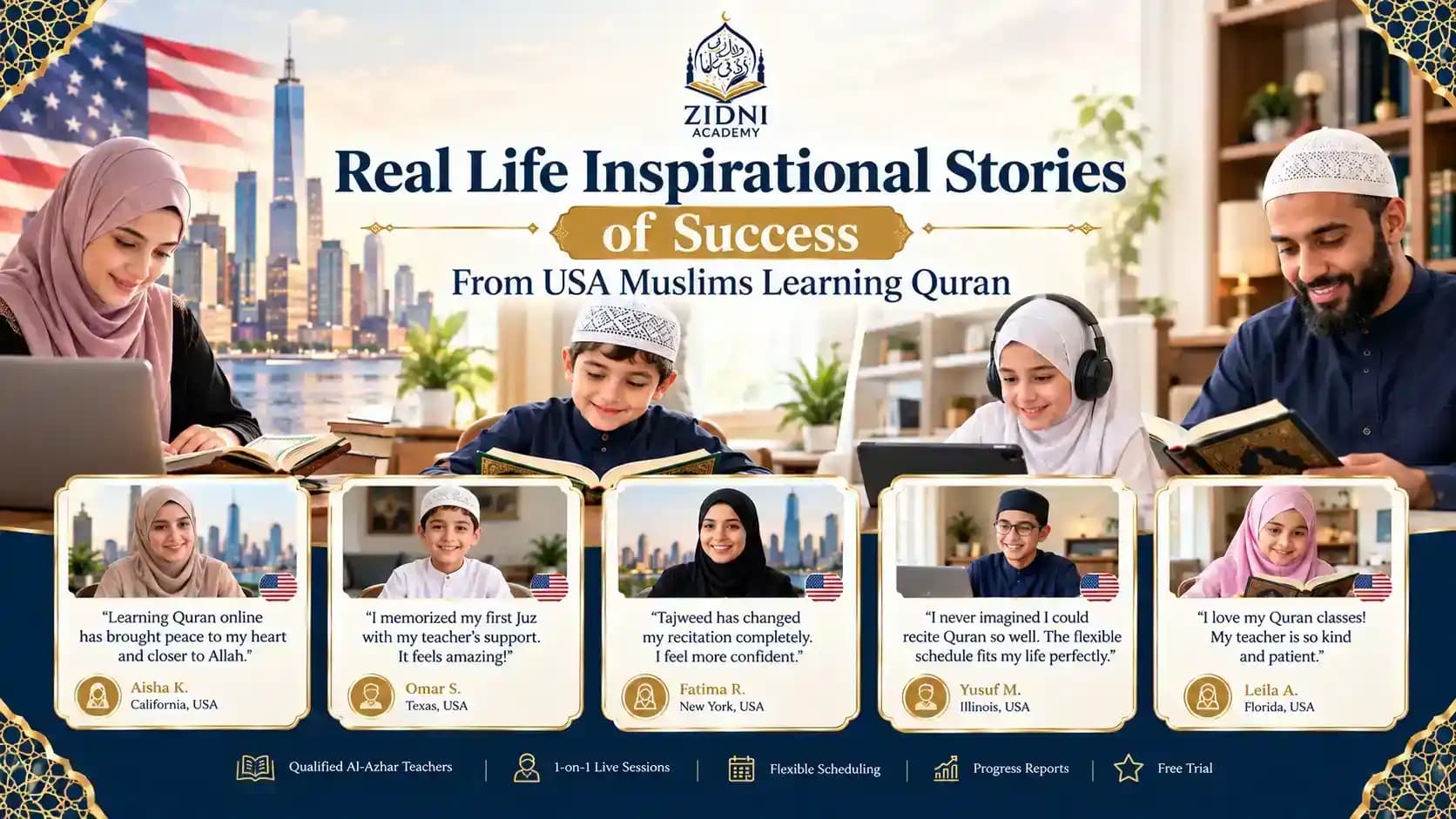 Real Life Inspirational Stories of Success From USA & UK Muslims Learning Quran